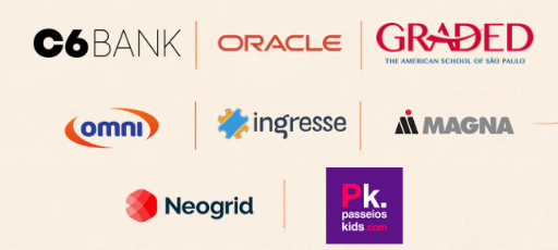 C6 Bank, Oracle, Graded, Ingresse, Passeios Kids e outras empresas atendidas